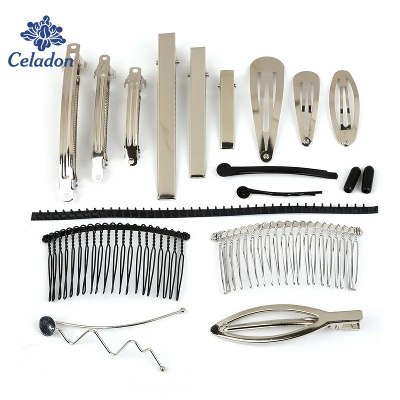 Hot Promotion! 5-50pcs Iron Hair Combs Rhodium Black Plastic Clips Hairpins DIY Jewelry Findings Hairdressing Tools | Украшения и