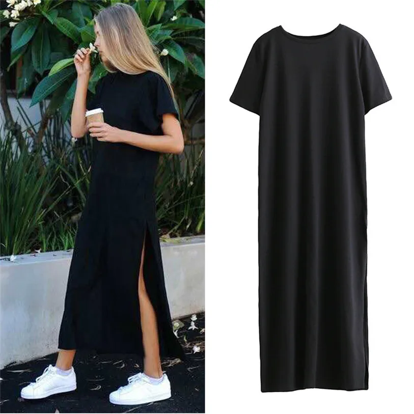 1PCS Women Sexy Dress 2018 New Fashion Women Sexy Side High Slit Black Short Sleeves Dress Black High Quality S-XL Size Apr 7
1PCS Women Sexy Dress 2018 New Fashion Women Sexy Side High Slit Black Short Sleeves Dress Black High Quality S-XL Size Apr 7