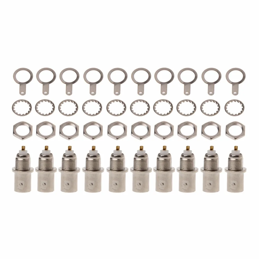 10Pcs/Set BNC Female Nut Bulkhead Solder Connector Adapter For Video Surveillance
10Pcs/Set BNC Female Nut Bulkhead Solder Connector Adapter For Video Surveillance