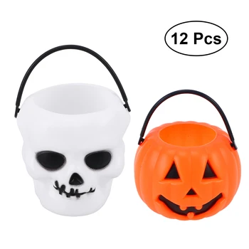12pcs Plastic Pumpkin Bucket Skull Bucket Prank Tool Children Kids Trick or Treat Candy Holder Jar Pail Halloween Supplies
12pcs Plastic Pumpkin Bucket Skull Bucket Prank Tool Children Kids Trick or Treat Candy Holder Jar Pail Halloween Supplies