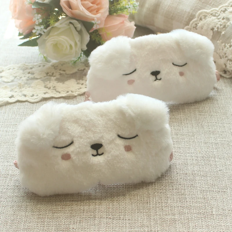 1pc-19-10cm-Animal-Eye-Mask-Black-Cat-White-Smilling-Dog-Soft-Stuffed-Plush-Toy-Sleeping