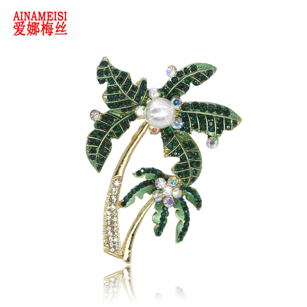 AINAMEISI Fashion Green Enamel Coconut Tree Brooches For Women Rhinestone Crystal pearl Plants Party Banquet Brooch Pins Jewelry
AINAMEISI Fashion Green Enamel Coconut Tree Brooches For Women Rhinestone Crystal pearl Plants Party Banquet Brooch Pins Jewelry