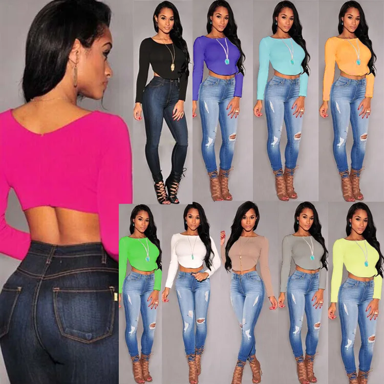 Long Sleeve Shirt Women Stretch Slim Halter Fashion Spice Girls Nightclub Women's Short T-Shirt Sexy Neon Crop Top Short Tee
Long Sleeve Shirt Women Stretch Slim Halter Fashion Spice Girls Nightclub Women's Short T-Shirt Sexy Neon Crop Top Short Tee