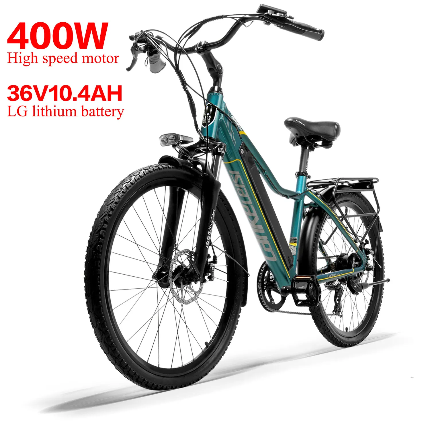 Discount LANKELEISI Pard3.0 Electric Bike 36V 10.4AH Lithium Battery 400W High-speed Motor Hydraulic Disc Brake Endurance 1