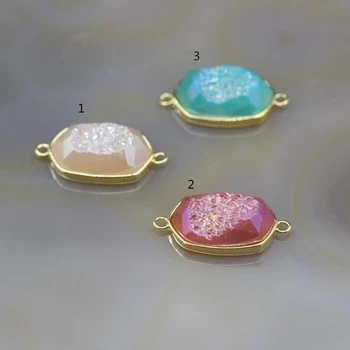 5Pcs/lot,Gold Edges Quartz Druzy Faceted Slab Nugget Connectors DIY Bracelet,Titanium Agates Geode Drusy Necklace Pendant Charms
5Pcs/lot,Gold Edges Quartz Druzy Faceted Slab Nugget Connectors DIY Bracelet,Titanium Agates Geode Drusy Necklace Pendant Charms