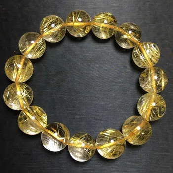 100% Natural Gold Rutilated Quartz Round Beads Stretch Bracelet 14.2mm Wealthy Women Man Jewelry Stone Healing AAAAA Certificate
100% Natural Gold Rutilated Quartz Round Beads Stretch Bracelet 14.2mm Wealthy Women Man Jewelry Stone Healing AAAAA Certificate