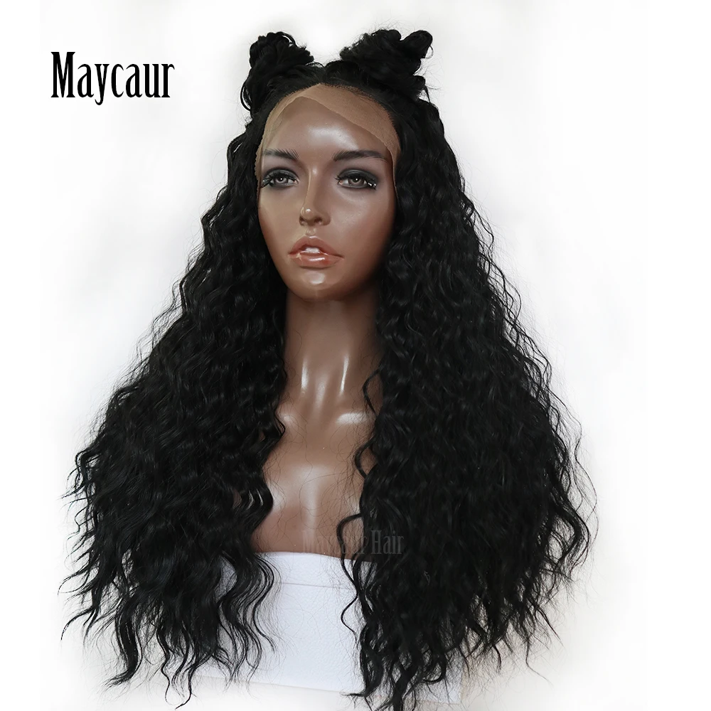 Maycaur Black Color Loose Curly Hair lace Wigs Glueless Heat Resistant Synthetic Lace Front Wigs for Women
Maycaur Black Color Loose Curly Hair lace Wigs Glueless Heat Resistant Synthetic Lace Front Wigs for Women