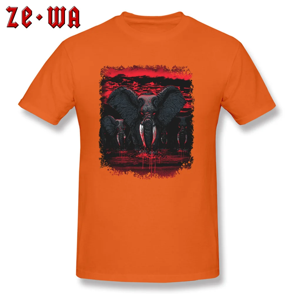 Leisure Blood Ivory Elephants Revenge T-Shirt Fashionable Summer Short Sleeve O-Neck Tops Tees Cotton Men Normal Tshirts Blood Ivory Elephants Revenge orange