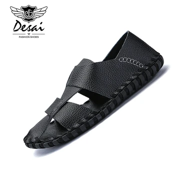 DESAI New Breathable Genuine Leather Men Sandals Summer Beach Shoes Outdoor Casual Walking Shoes Mens Simple Sandals Flats
DESAI New Breathable Genuine Leather Men Sandals Summer Beach Shoes Outdoor Casual Walking Shoes Mens Simple Sandals Flats
