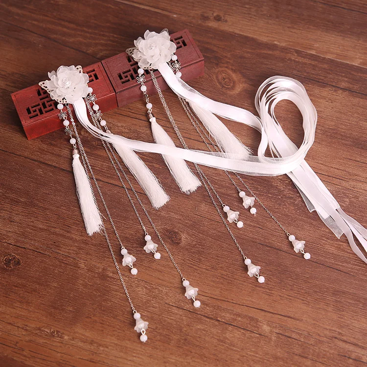 Costume Hanfu hair accessories tassel streamer hairpin clip retro style antique cos accessories performance silk headdress
Costume Hanfu hair accessories tassel streamer hairpin clip retro style antique cos accessories performance silk headdress