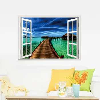 creative hot Beach Corner 3D Window removable wall sticker Blue Sea Sky Scenery home decal mural art poster for living room
creative hot Beach Corner 3D Window removable wall sticker Blue Sea Sky Scenery home decal mural art poster for living room