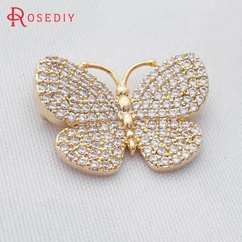 (29098-2)2PCS 22*16MM 24K Gold Color Brass and A grade Zircon Micro insert Butterfly Charm Pendants Diy Jewelry Accessories
(29098-2)2PCS 22*16MM 24K Gold Color Brass and A grade Zircon Micro insert Butterfly Charm Pendants Diy Jewelry Accessories