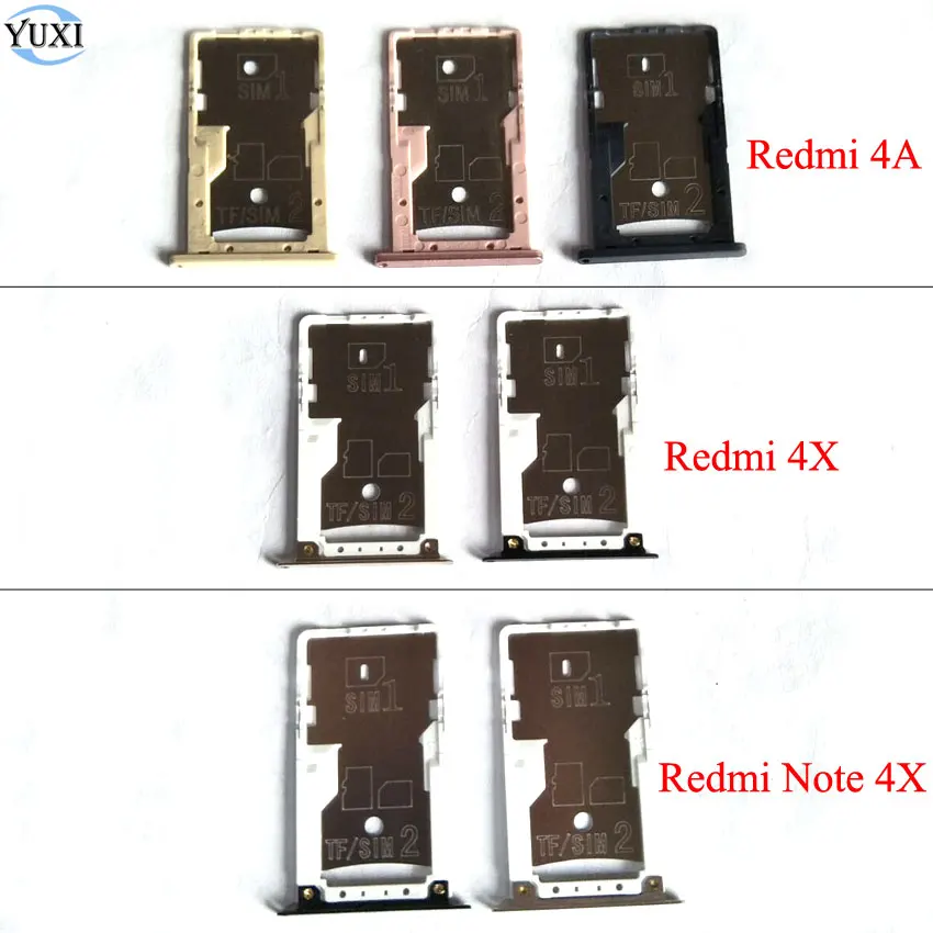 

YuXi For Xiaomi Redmi 4A 4X Note 4X Sim Card Tray Sim Card Adapter Holder Slot Replacement. Gold Rose-Gold and Black