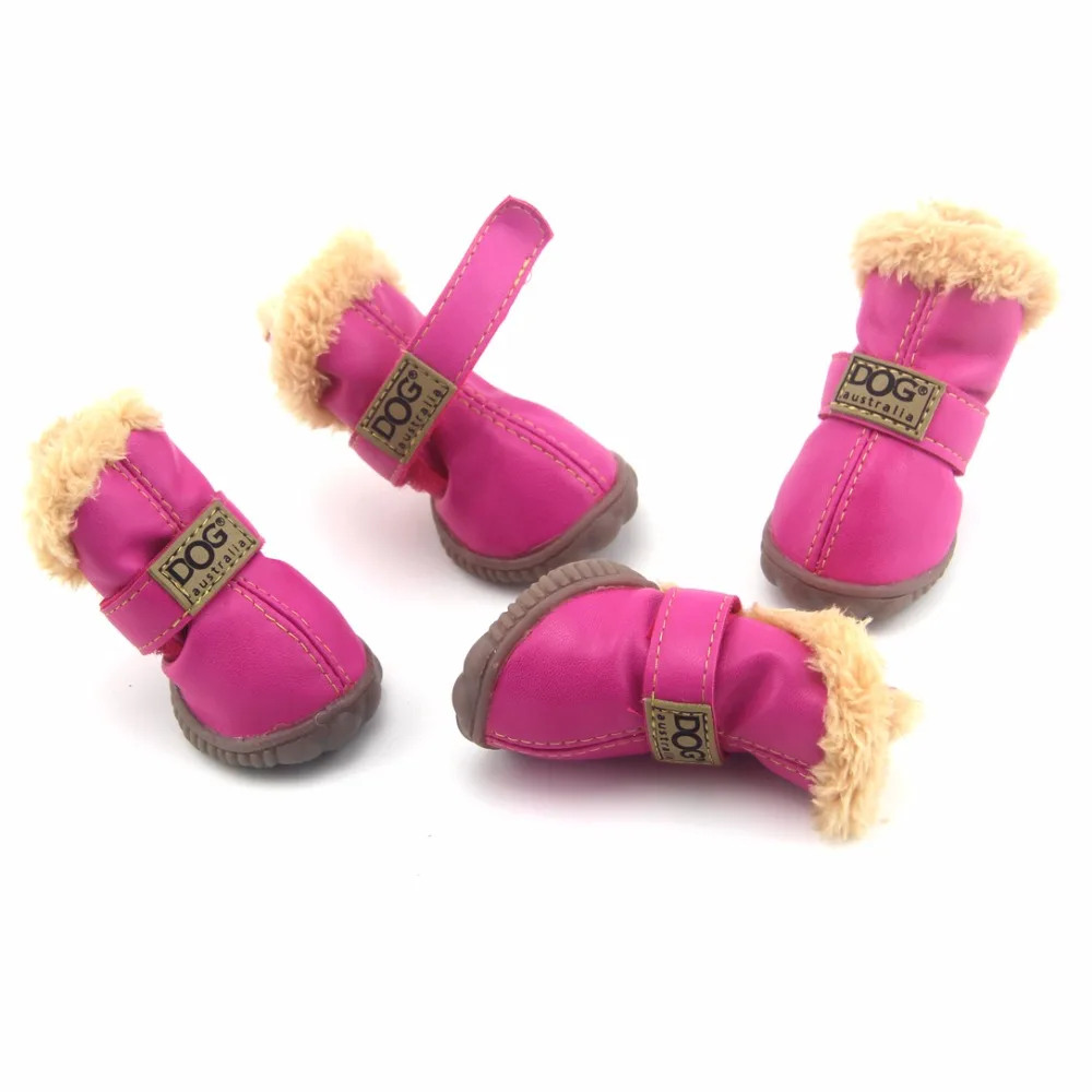 Image Super Warm Pet Small Dog Waterproof Shoes Winter 4pcs set Dog s Boots Cotton Anti Slip Shoes for Dogs Pet Product Chihuahua Tedd