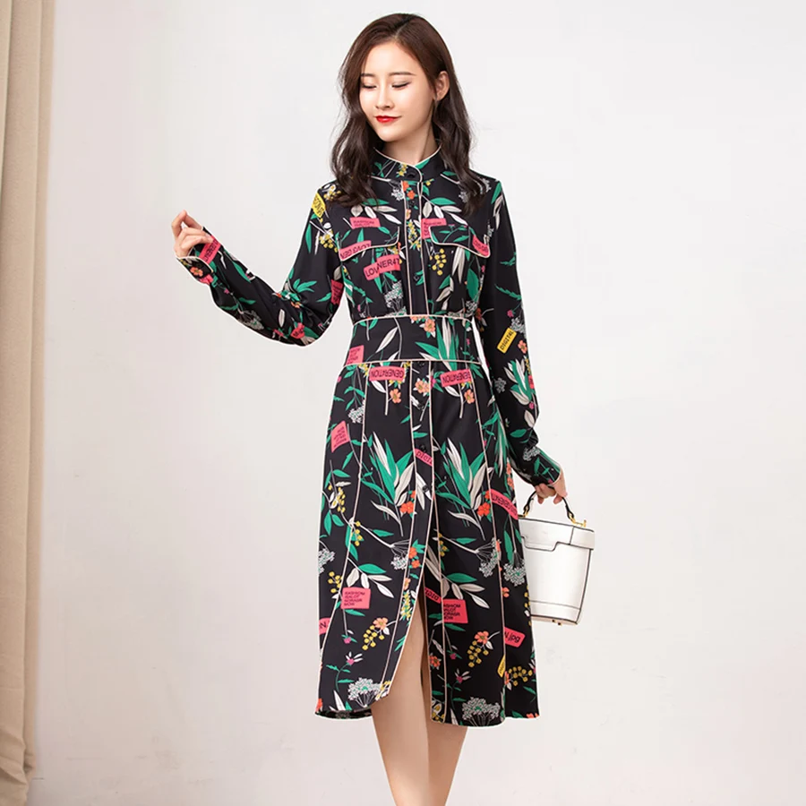 VERDEJULIAY Runway Women Autumn Dress Summer 2019 New Fashion High Quality Flower print Split Vintage Long Dress Vestidos
VERDEJULIAY Runway Women Autumn Dress Summer 2019 New Fashion High Quality Flower print Split Vintage Long Dress Vestidos