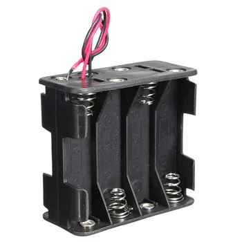 

High quality Plastic 12V Battery Clip Slot Storage Holder Box Case 8 AA Batteries Stack 150mm Leads Wire 10pcs/lot