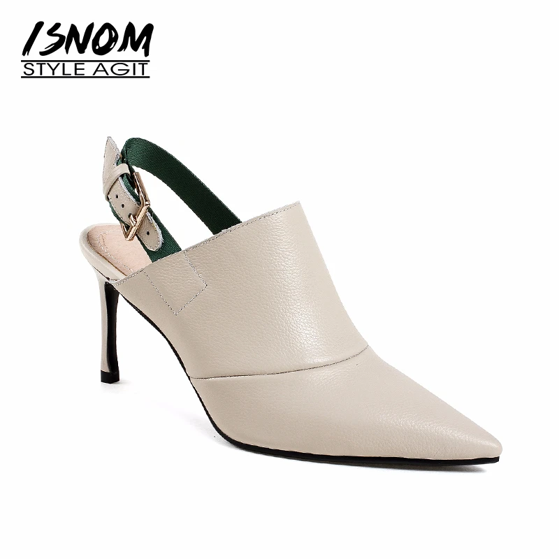 ISNOM High Heels Women Basic Pumps Genuine Leather Pointed Toe Thin Heels Buckle Strap Footwear 2018 Spring Ladies Shoes Office
ISNOM High Heels Women Basic Pumps Genuine Leather Pointed Toe Thin Heels Buckle Strap Footwear 2018 Spring Ladies Shoes Office