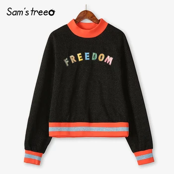 Samstree Spring Autumn Female Pullover Letter Printed Patchwork Rainbow Women Sweatshirt Turtleneck Drop-shoulder Girls Tops
Samstree Spring Autumn Female Pullover Letter Printed Patchwork Rainbow Women Sweatshirt Turtleneck Drop-shoulder Girls Tops