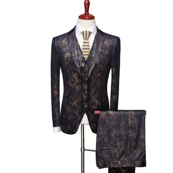Mens suits business casual crocodile skin Slim three-piece jacket vest trousers luxury printing high-end custom slim blazer male
Mens suits business casual crocodile skin Slim three-piece jacket vest trousers luxury printing high-end custom slim blazer male