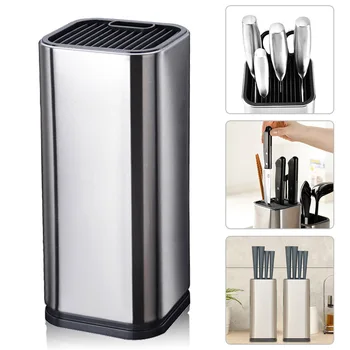High Quality Kitchen Knife Block Stainless Steel Knife Stand Holder Universal Stand for Knives Scissors Kitchen Accessories
High Quality Kitchen Knife Block Stainless Steel Knife Stand Holder Universal Stand for Knives Scissors Kitchen Accessories