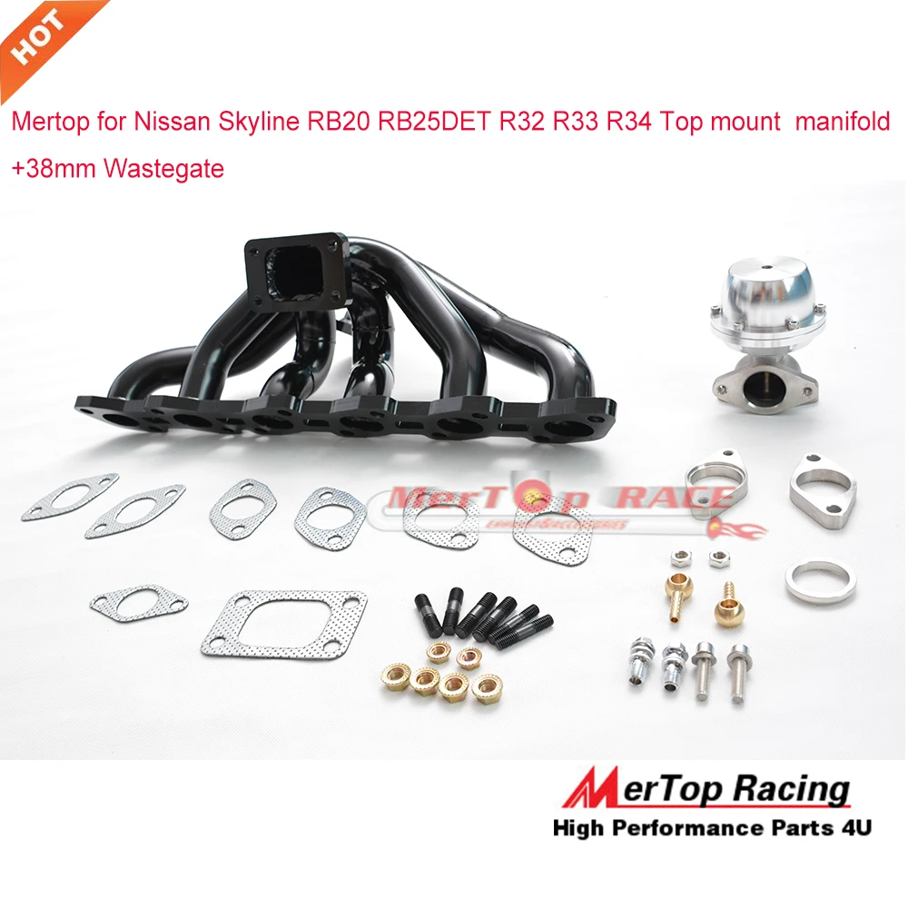 MERTOP UPGRADED 3mm thick Black coated T25 R32 R33 RB20DET RB20 RB25 RB25DET Top Mount Manifold+38 wastegate
MERTOP UPGRADED 3mm thick Black coated T25 R32 R33 RB20DET RB20 RB25 RB25DET Top Mount Manifold+38 wastegate