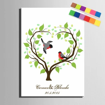 Diy Fingerprint Love Heart Tree Signature Canvas Painting Couple Birds Wedding Gift Decoration Guest Book Baby Shower Plant
Diy Fingerprint Love Heart Tree Signature Canvas Painting Couple Birds Wedding Gift Decoration Guest Book Baby Shower Plant