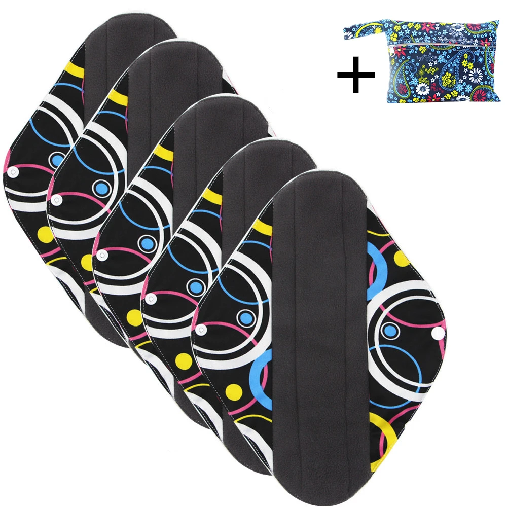 10-piece set Reusable PUL printed regular flowing organic cotton interior menstrual pad, sanitary napkin design wing size M
10-piece set Reusable PUL printed regular flowing organic cotton interior menstrual pad, sanitary napkin design wing size M