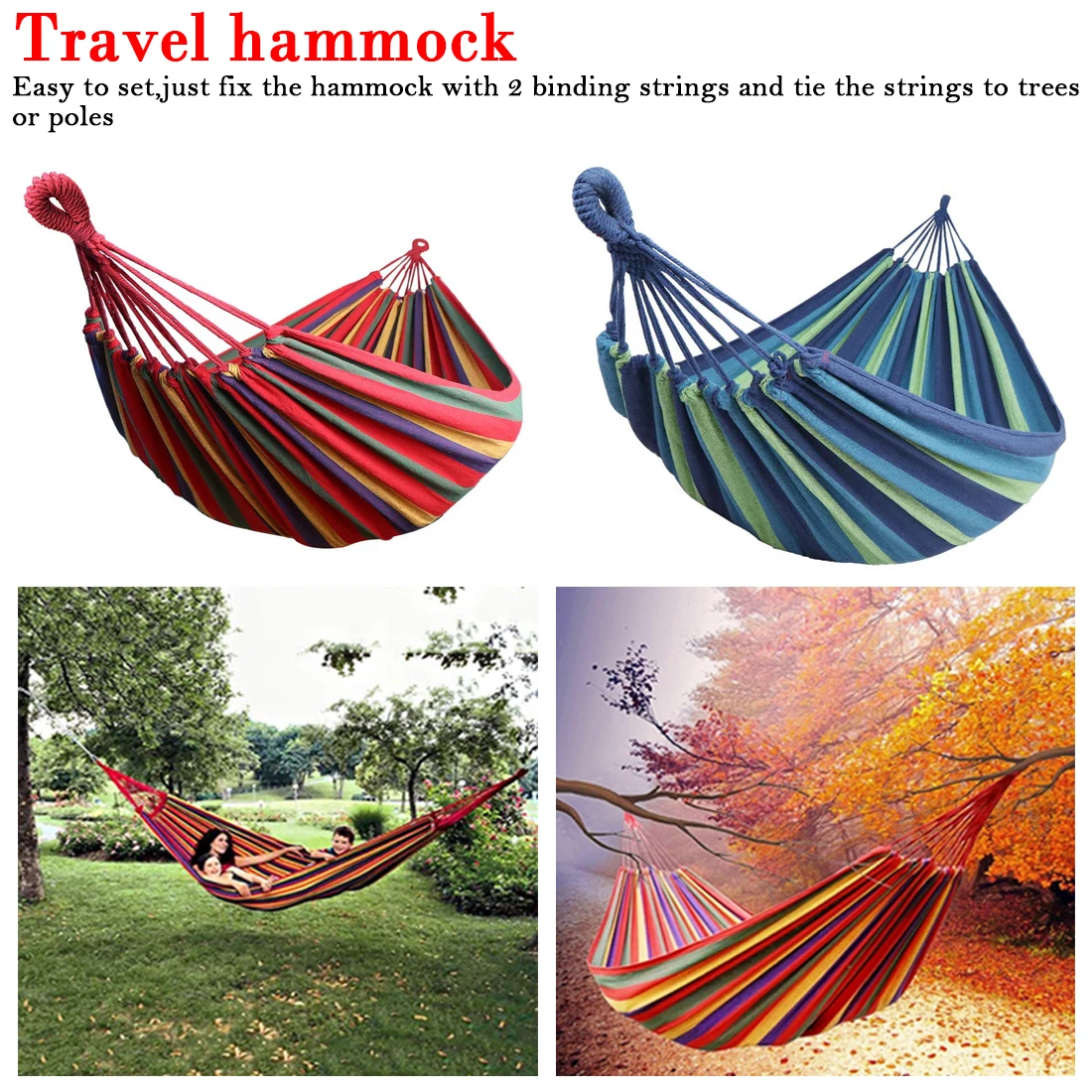 Camping Hammock 2 People Blue Red Canvas universal Outdoor Bend Wood Stick steady Hammock Garden Swing Hanging Chair 280*150cm
Camping Hammock 2 People Blue Red Canvas universal Outdoor Bend Wood Stick steady Hammock Garden Swing Hanging Chair 280*150cm