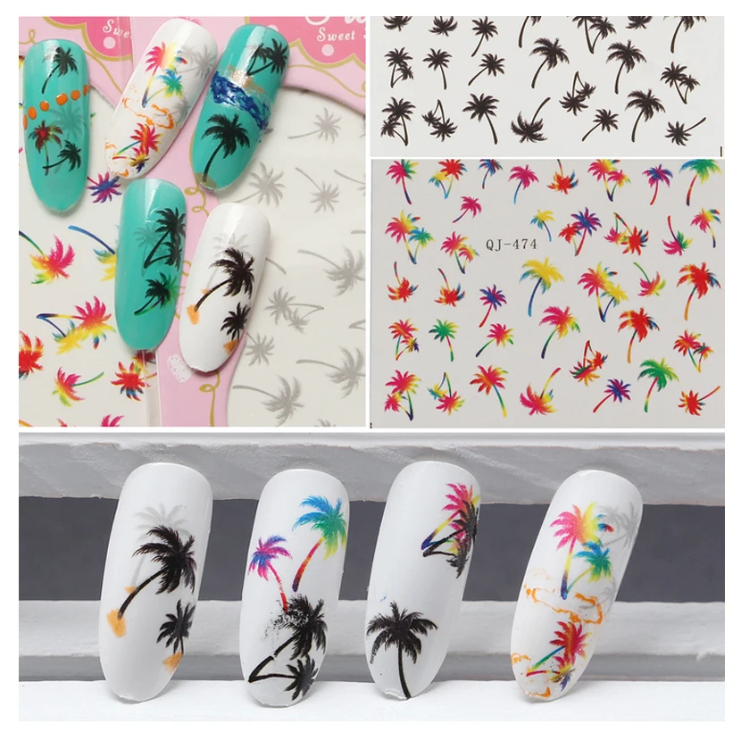 Diamond Black Gray Multicolor Coconut Tree Nail Stickers Water Transfer Nail Art Stickers Decals Design for Beauty Nails Art
Diamond Black Gray Multicolor Coconut Tree Nail Stickers Water Transfer Nail Art Stickers Decals Design for Beauty Nails Art