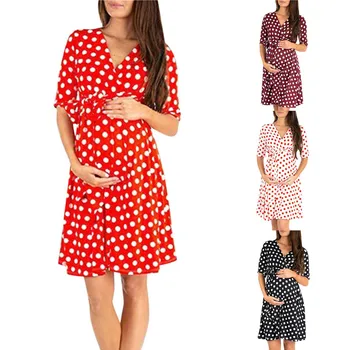 Women's Maternity Dresses Fashion Sexy Dot V Neck Short Sleeve Pregnancy Dress Maternity Gown 2019 Ropa Premama Embarazadas
Women's Maternity Dresses Fashion Sexy Dot V Neck Short Sleeve Pregnancy Dress Maternity Gown 2019 Ropa Premama Embarazadas