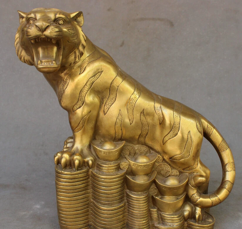 song voge gem S4939 12" Fengshui Chinese Brass Animals Year Zodiac Wealth Ji Xiang Coin Tiger Statue
song voge gem S4939 12" Fengshui Chinese Brass Animals Year Zodiac Wealth Ji Xiang Coin Tiger Statue