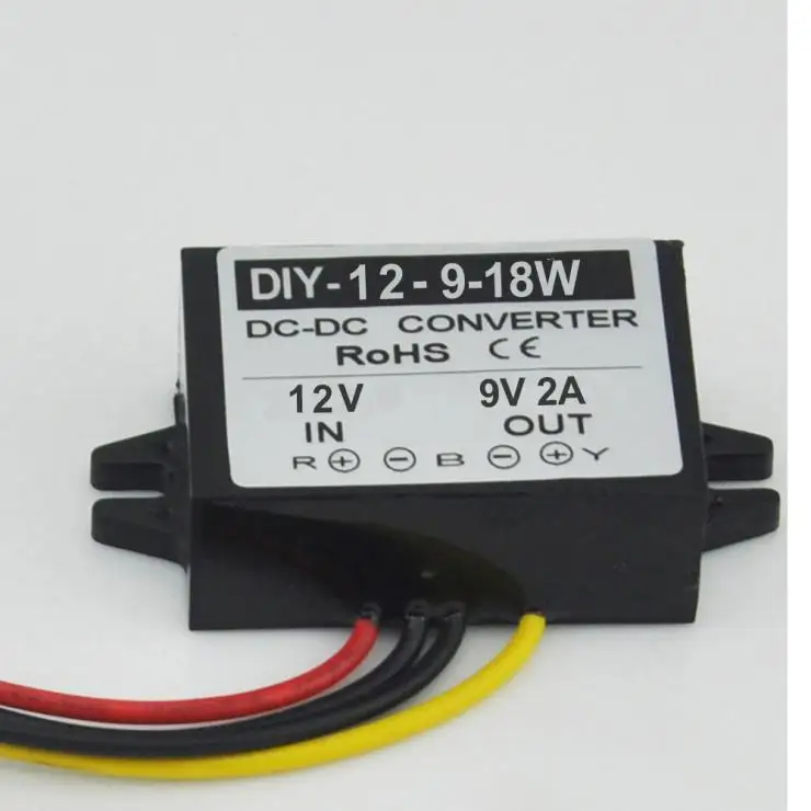 

DC 12V (11V-22V) Step Down 9V 2A 18W DC Converter Module DC Buck Car Power Adapter Voltage Regulator Waterproof CE ROSH