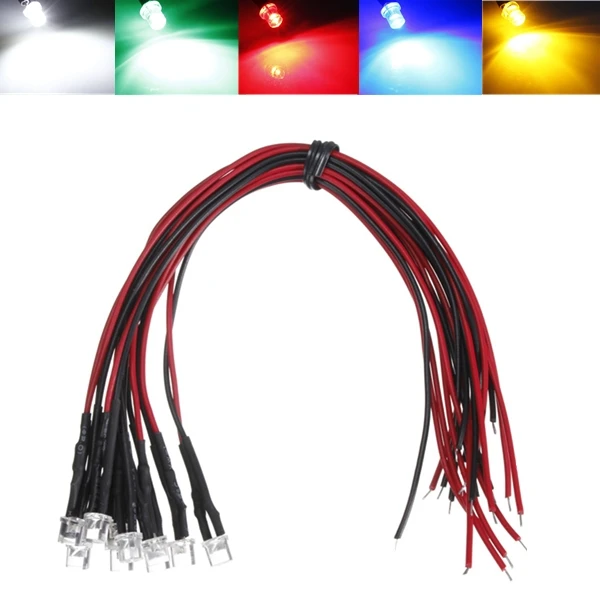 Excellent Quality 5pcs DC12V 20cm 5mm Pre Wired LED Lamp Light Bulb Emitting Diode 5 Colors
Excellent Quality 5pcs DC12V 20cm 5mm Pre Wired LED Lamp Light Bulb Emitting Diode 5 Colors