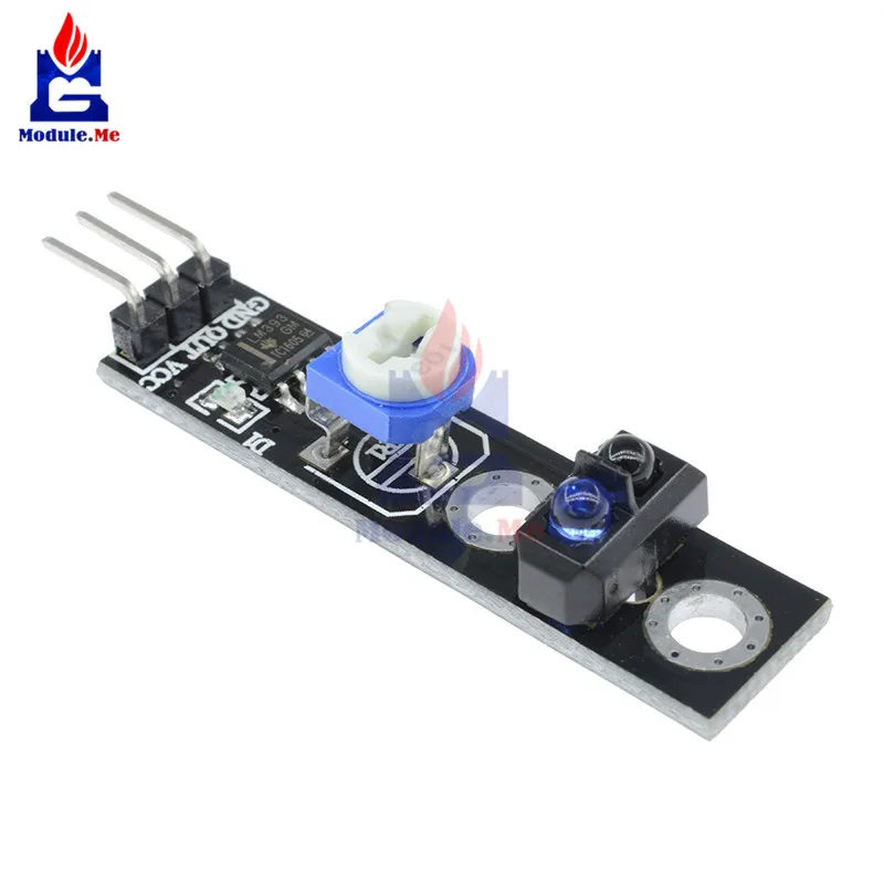 TCRT5000 Infrared Reflection Sensor Line Track Module Digital Switching Output LM393 Comparator 3.3V-5V With Potentiometer
TCRT5000 Infrared Reflection Sensor Line Track Module Digital Switching Output LM393 Comparator 3.3V-5V With Potentiometer