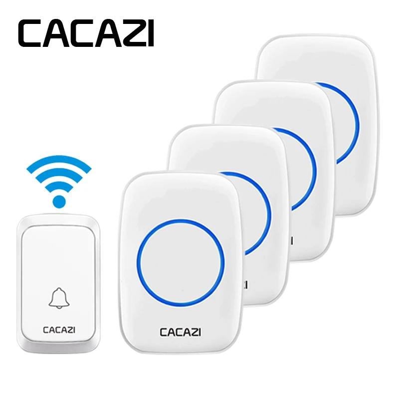 CACAZI Waterproof Wireless Doorbell LED Light Battery Button Home Cordless Calling Bell 300M Remote Control 1 Button+4 Receivers
CACAZI Waterproof Wireless Doorbell LED Light Battery Button Home Cordless Calling Bell 300M Remote Control 1 Button+4 Receivers