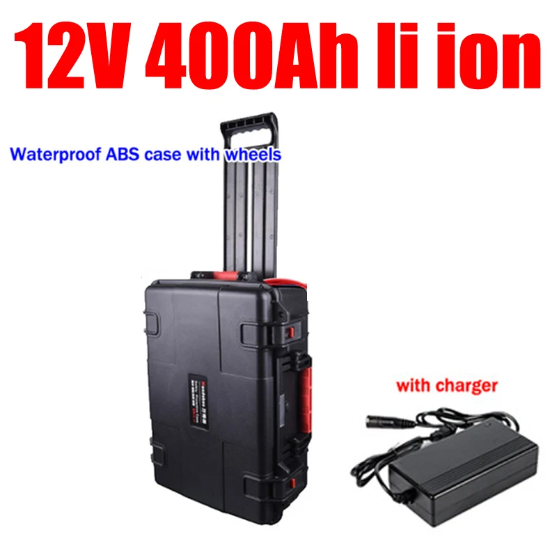 Waterproof 12V 400AH lithium ion batteryli ion with BMS wheel trolley case for Solar inverter caravan boat UPS + 20A Charger
Waterproof 12V 400AH lithium ion batteryli ion with BMS wheel trolley case for Solar inverter caravan boat UPS + 20A Charger