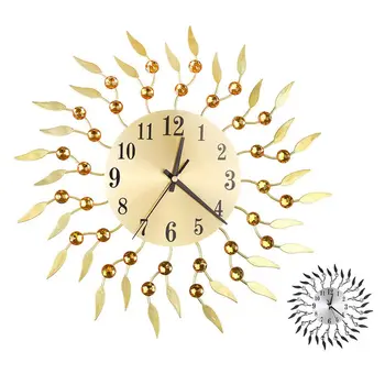 15 Inch Shiny Diamond Rhinestone Leaf Wall Clock 3D Metal Wall Clock Large Modern Silent Living Room Home Decoration
15 Inch Shiny Diamond Rhinestone Leaf Wall Clock 3D Metal Wall Clock Large Modern Silent Living Room Home Decoration