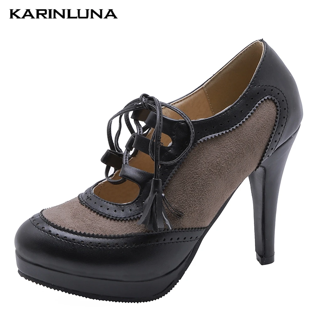 Karinluna Large Size 34-43 Fashion High Heels Women Shoes Pumps Woman Fashion Lace Up Elegant Platform Heeled Woman
Karinluna Large Size 34-43 Fashion High Heels Women Shoes Pumps Woman Fashion Lace Up Elegant Platform Heeled Woman
