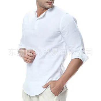 2020 sets solid color shirt Cotton and linen contracted breathable style restoring ancient ways joker leisure shirt
2020 sets solid color shirt Cotton and linen contracted breathable style restoring ancient ways joker leisure shirt