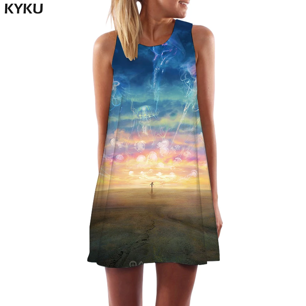 KYKU Brand Jellyfish Dress Women Colorful Sundress Psychedelic Vestido Sexy Cartoon Boho Animal Ladies Dresses Womens Clothing
KYKU Brand Jellyfish Dress Women Colorful Sundress Psychedelic Vestido Sexy Cartoon Boho Animal Ladies Dresses Womens Clothing