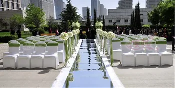 

Wedding Centerpieces Mirror Carpet Aisle Runner Gold Silver Double Side Design T Station Decoration Wedding Favors Carpets 2016