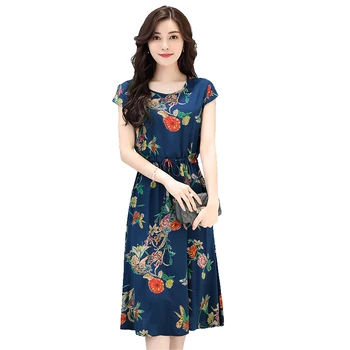 2020 Summer new middle aged women retro dress floral printing large plus size mother dress O neck Loose Short sleeves dress 6XL
2020 Summer new middle aged women retro dress floral printing large plus size mother dress O neck Loose Short sleeves dress 6XL