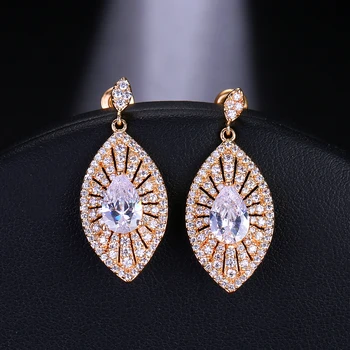 EMMAYA Luxury Dazzling Big Leaf Shape Zircon Drop Earrings for Women Fashion Gold Color Crystal Wedding Jewelry
EMMAYA Luxury Dazzling Big Leaf Shape Zircon Drop Earrings for Women Fashion Gold Color Crystal Wedding Jewelry