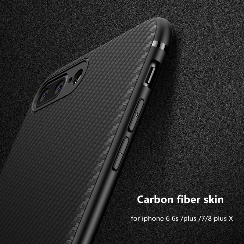 Чехол из углеродного волокна для iphone XS MAX XR x10 6plus 8plus чехол 7 8 6 s Plus мягкие