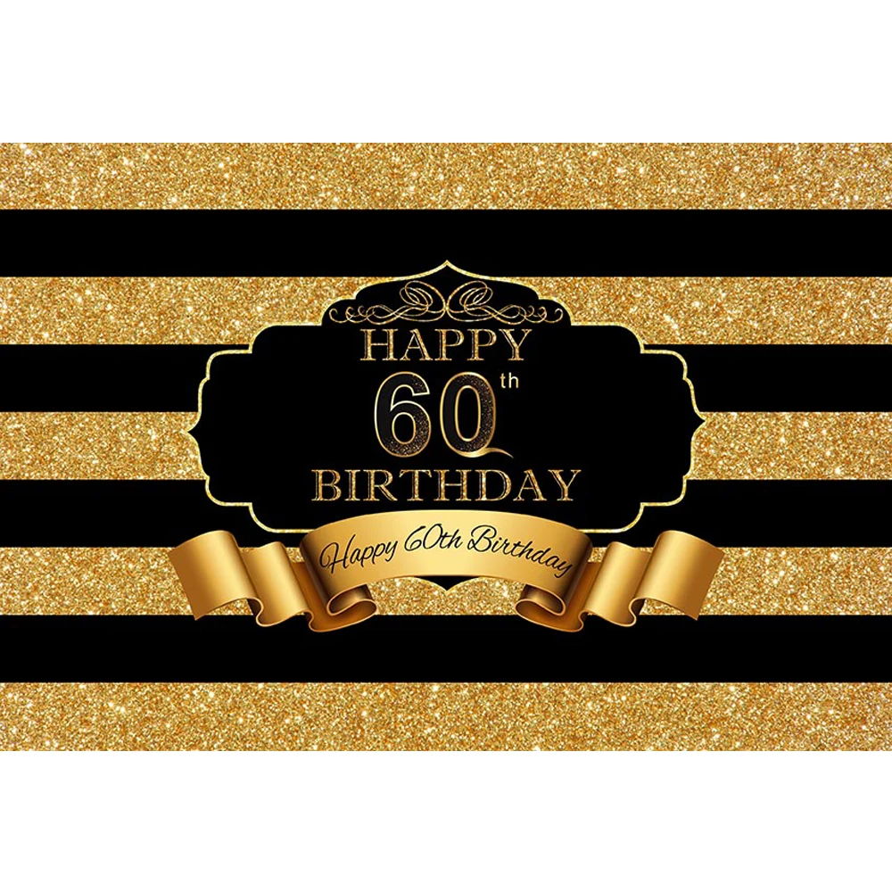 Black and Gold Striped 60th Birthday Backdrop Printed Customized Text Party Themed Photo Booth Background Fundo Fotografico
Black and Gold Striped 60th Birthday Backdrop Printed Customized Text Party Themed Photo Booth Background Fundo Fotografico