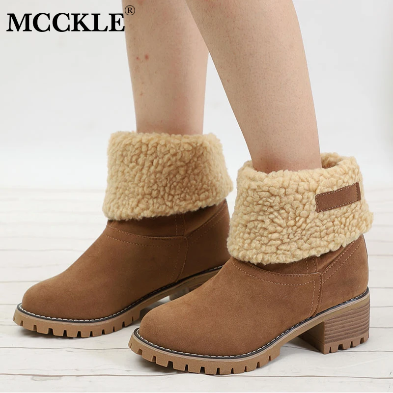MCCKLE Plus Size Women Boots Winter Faux Fur Warm Snow Boots Female Platform Block Heels Ankle Boots Ladies Shoes Footwear
MCCKLE Plus Size Women Boots Winter Faux Fur Warm Snow Boots Female Platform Block Heels Ankle Boots Ladies Shoes Footwear