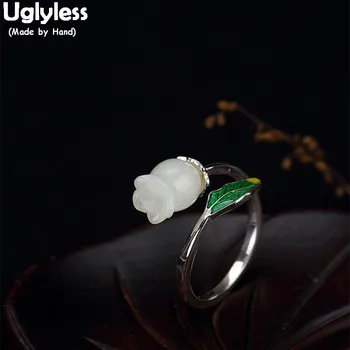 Uglyless Real 925 Sterling Silver Natural Handmade Jade Magnolia Rings for Women Ethnic Enamel Leaf Finger Jewelry Flower Bijoux
Uglyless Real 925 Sterling Silver Natural Handmade Jade Magnolia Rings for Women Ethnic Enamel Leaf Finger Jewelry Flower Bijoux
