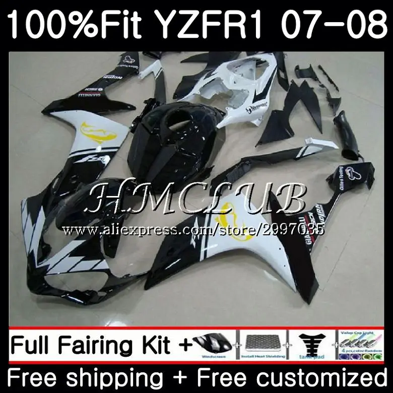 Injection Body For YAMAHA YZF R 1 YZF 1000 YZF R1 2007 2008 11HC15 YZF1000 Black white YZF-1000 YZF-R1 YZFR1 07 08 Fairing kit
Injection Body For YAMAHA YZF R 1 YZF 1000 YZF R1 2007 2008 11HC15 YZF1000 Black white YZF-1000 YZF-R1 YZFR1 07 08 Fairing kit