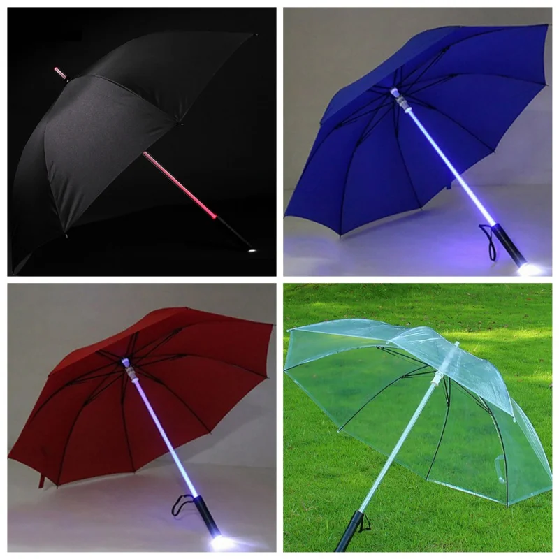 7 Colors LED Rain Umbrella Night Flash Light Car Flashlight Transparent Umbrella ProtectionSun Rain Mini Foldable Umbrella Gift
7 Colors LED Rain Umbrella Night Flash Light Car Flashlight Transparent Umbrella ProtectionSun Rain Mini Foldable Umbrella Gift