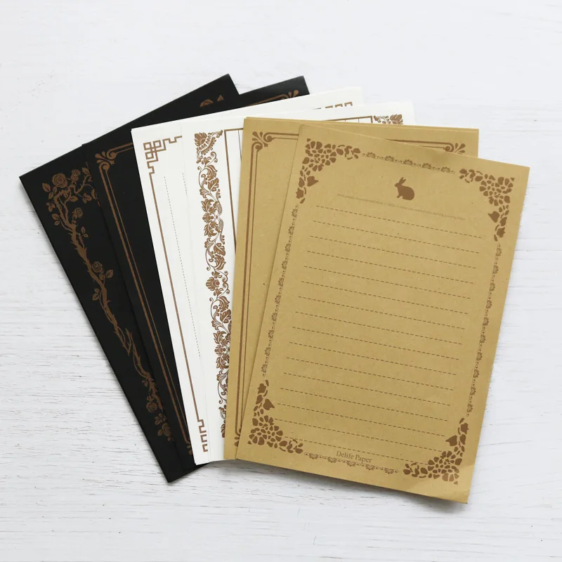 24pcs Retro Letter Paper Kraft White Black Writing Letter Pad Note Paper Cards Birthday Greeting 8 Patterns mix Party Decoration
24pcs Retro Letter Paper Kraft White Black Writing Letter Pad Note Paper Cards Birthday Greeting 8 Patterns mix Party Decoration